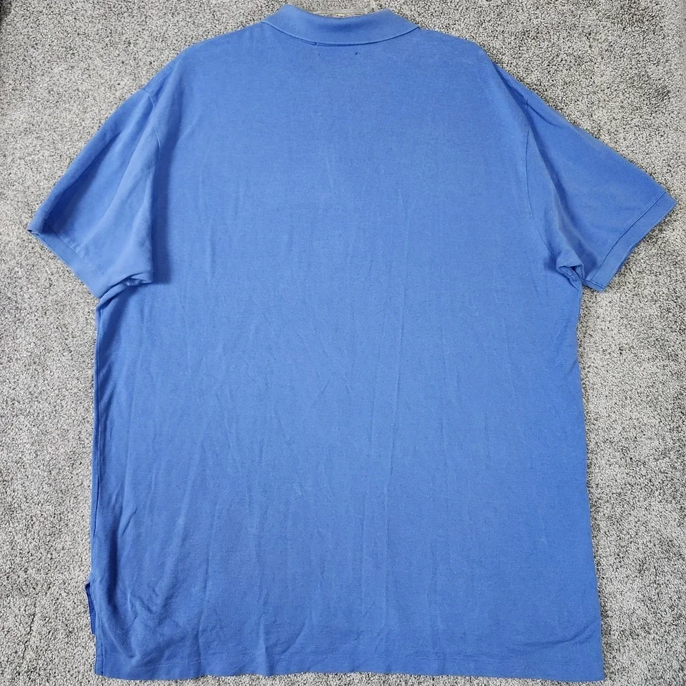 Polo Ralph Lauren Polo Shirt Mens 2XL Blue Mercerized Pima Mesh Classic Fit Pony